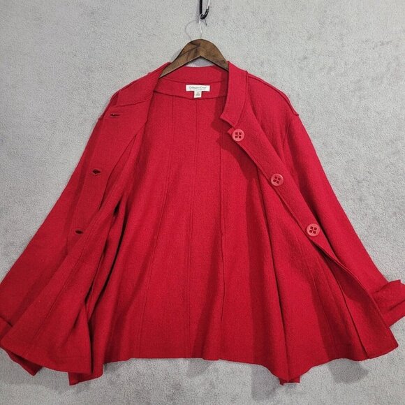 Coldwater Creek Womens Red Wool & Rayon Blend Button-Front Jacket XL - Picture 7 of 8